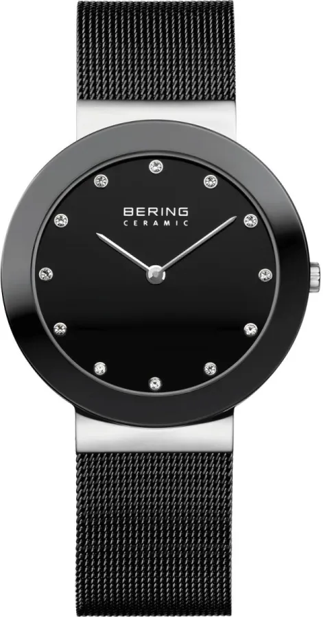 Bering 11435-102                                      + Ceramic - zegarek damski na bransolecie Czarny, Kwarcowy