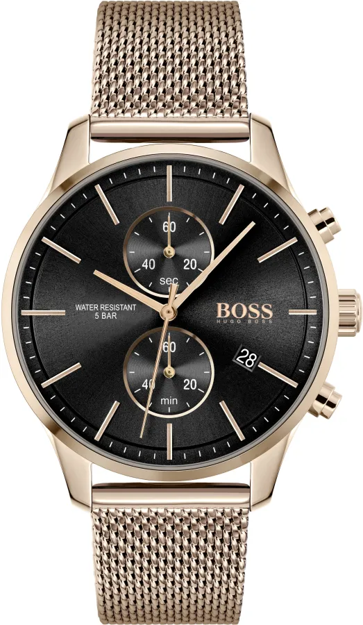 Boss 1513806                                        + Associate - zegarek męski na bransolecie Różowe złoto, Kwarcowy