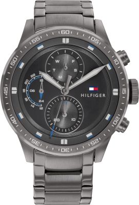 Tommy Hilfiger 1791806 % - zegarek męski na bransolecie Grafitowy, Kwarcowy